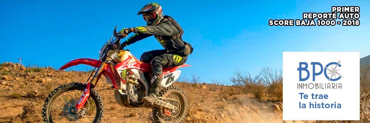 SCORE Baja 1000. Justin Morgan al frente en motos, Primer Reporte.