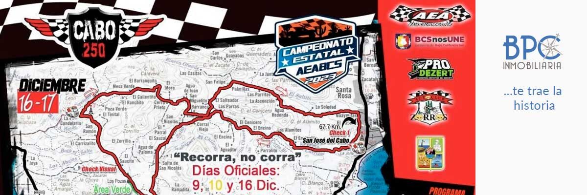 La Cabo 250 será la última carrera del año en BCS.