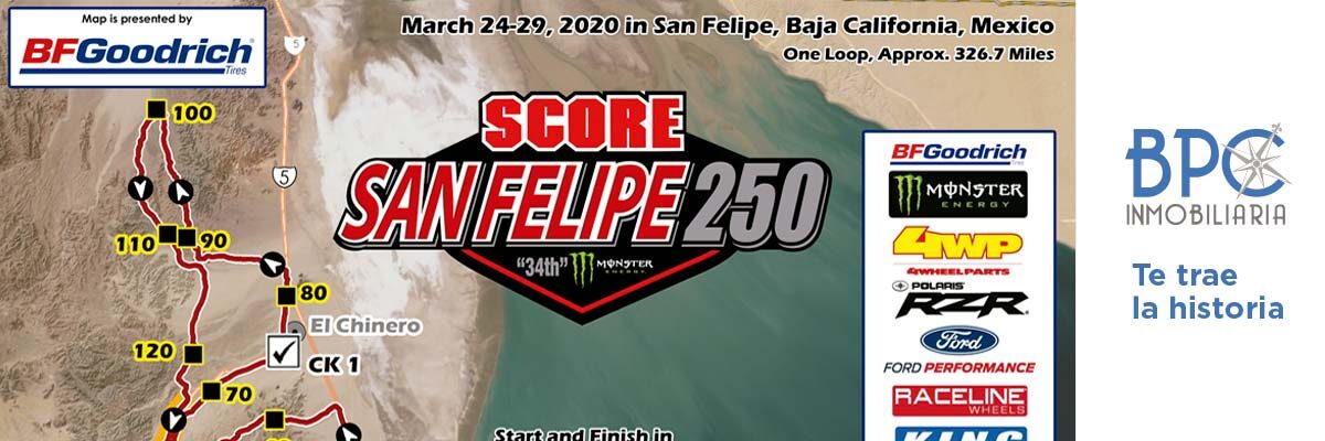 SCORE San Felipe 250 2020. Libera SCORE las más de 300 millas.