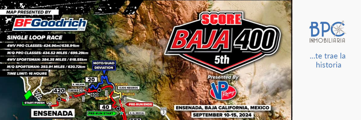 31 de agosto abren ruta de SCORE Baja 400 a recorridos.